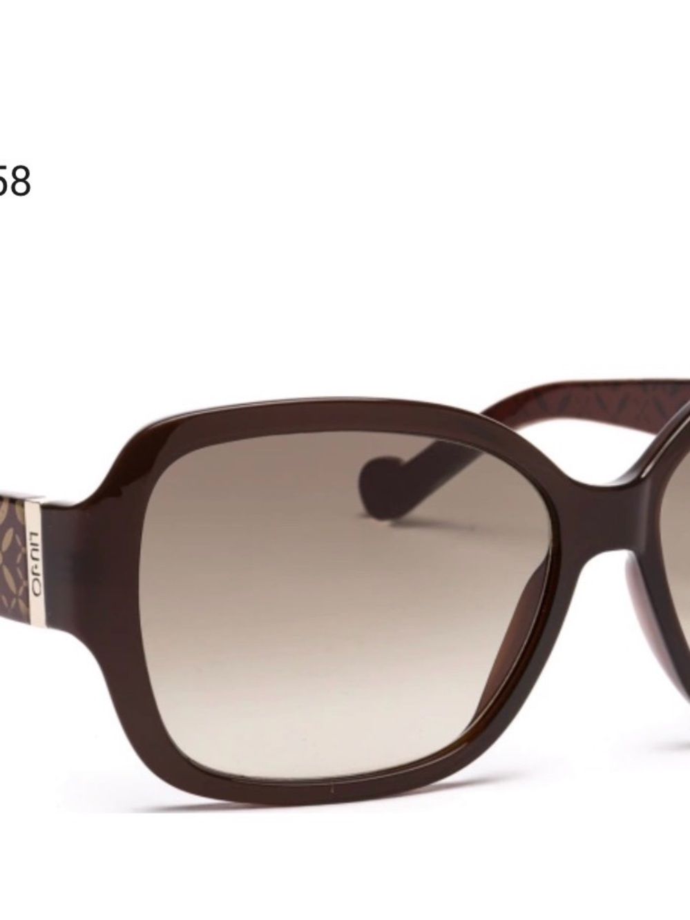 Liu Jo | Black Oversized Sunglasses w/ Case and Gold Pattern Temple